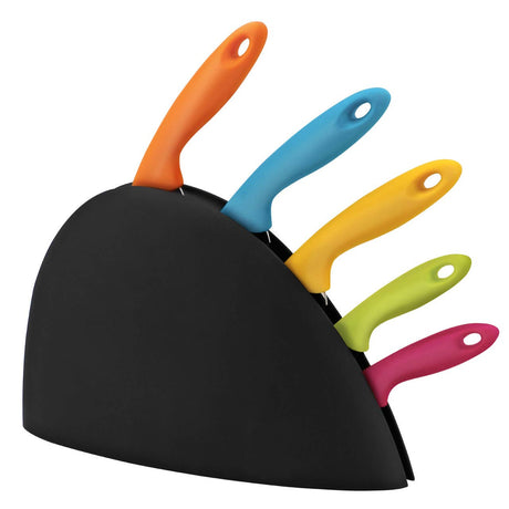 5pc Colour Handles Stainless Steel Blade Knife Set