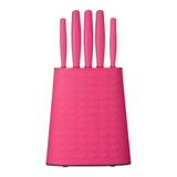 5Pc Hot Pink Knife Block Set