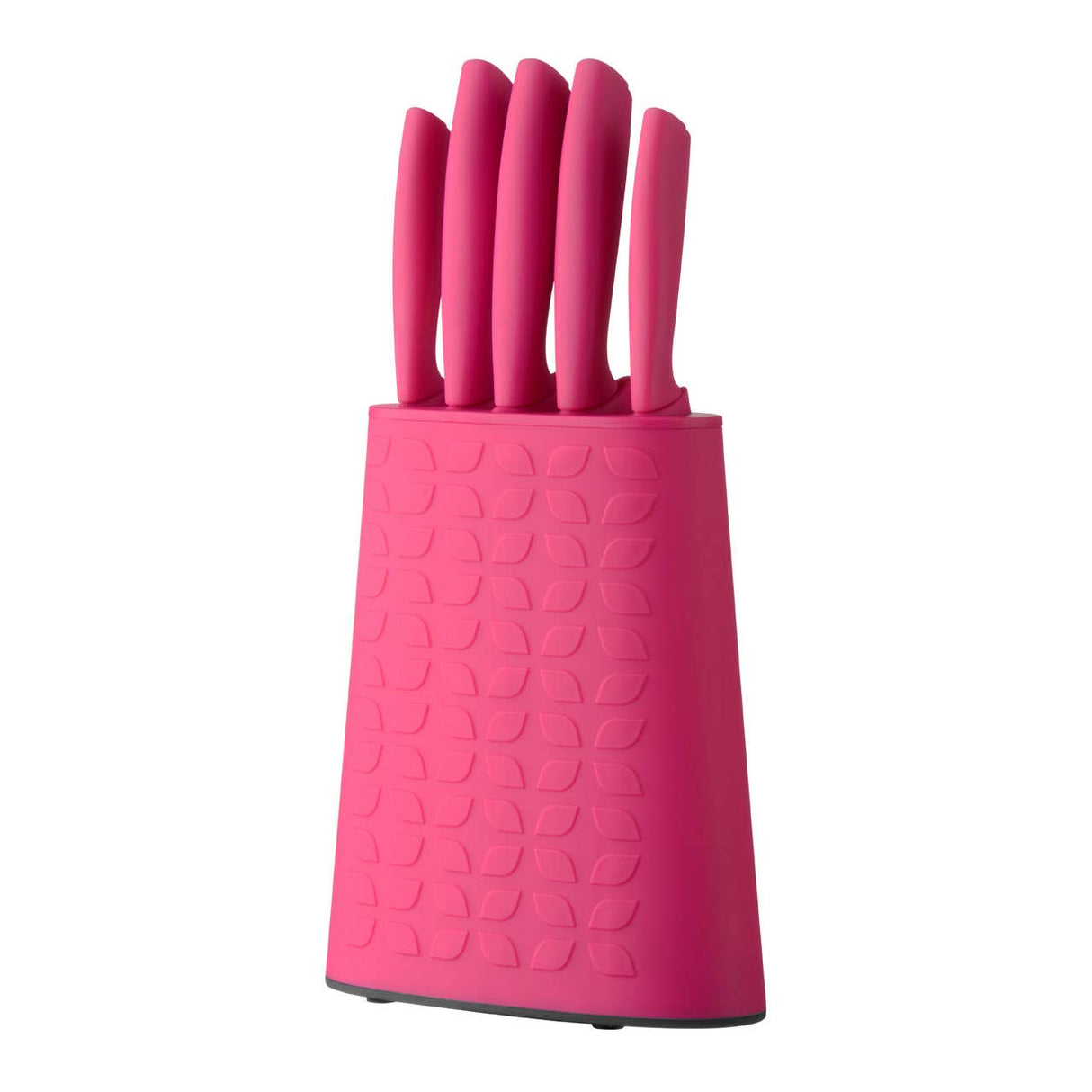 5Pc Hot Pink Knife Block Set