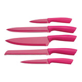 5Pc Hot Pink Knife Block Set