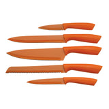 5Pc Orange Knife Block Set