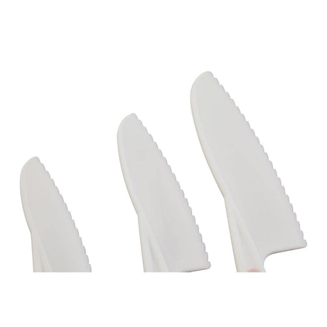 Set Of Three Zing Pastel Pink Knives