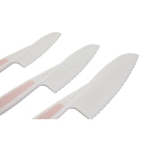 Set Of Three Zing Pastel Pink Knives
