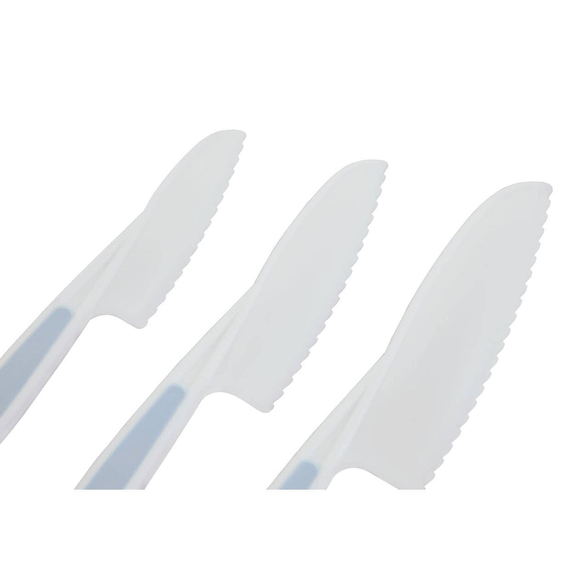 Set Of Three Zing Pastel Blue Knives