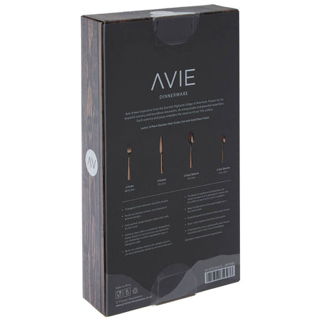 Avie Lustra 16Pc Rose Gold Cutlery Set
