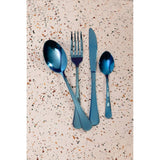 Avie 16Pc Stainless Steel Blue Cutlery Set