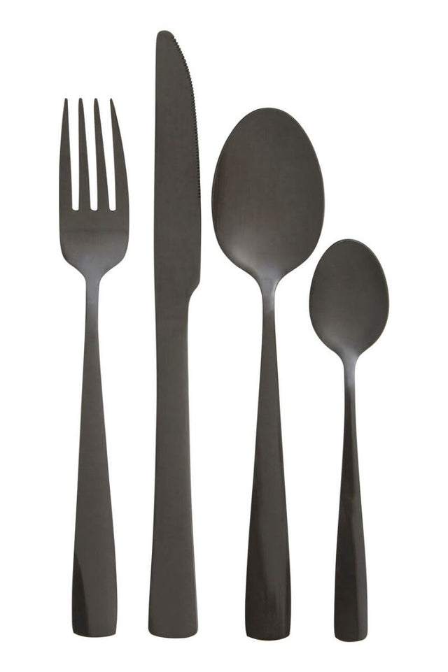 Avie 16Pc Onyx Cutlery Set