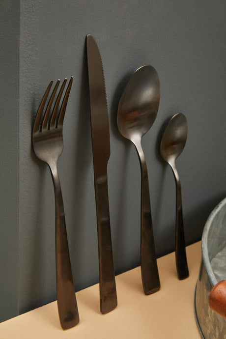 Avie 16Pc Onyx Cutlery Set