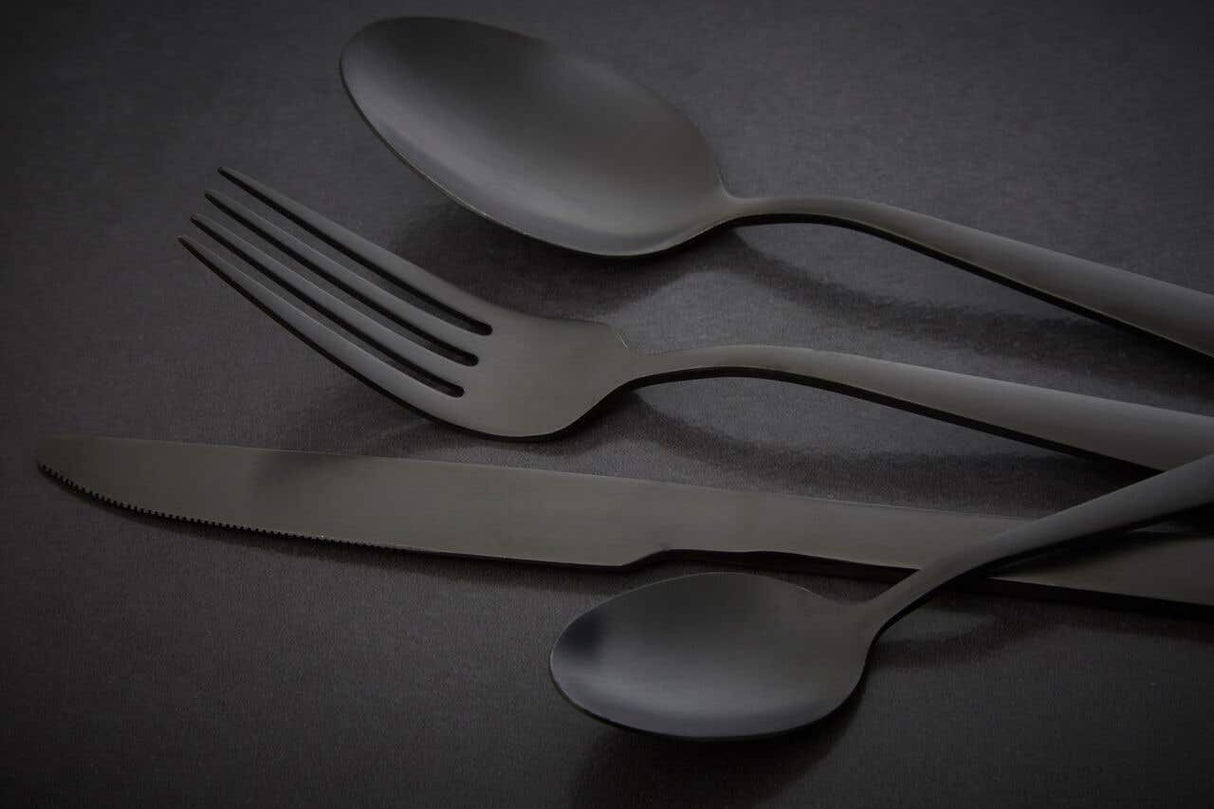 Avie 16Pc Onyx Cutlery Set