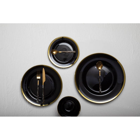 Avie 16Pc Black Faux Marble Cutlery Set