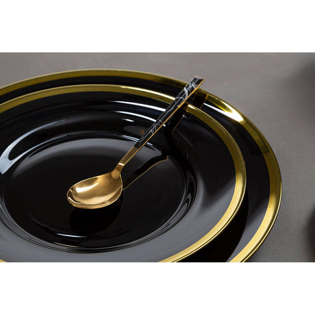 Avie 16Pc Black Faux Marble Cutlery Set