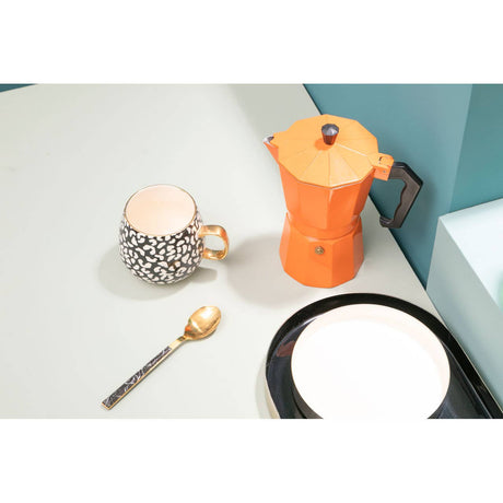 Avie 16Pc Black Faux Marble Cutlery Set