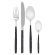 Avie 16 Pc Black And Silver Cutlery Set