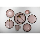 Avie 16 Pc Pink And Gold Finish Cutlery Set