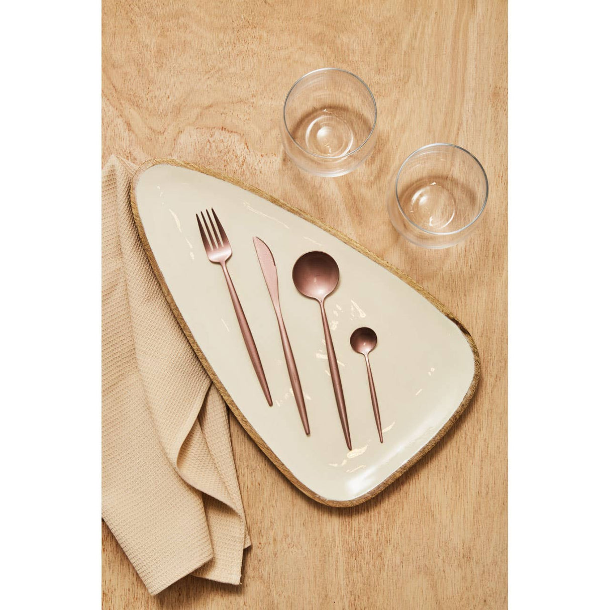 Avie 16 Pc Matte Pink Finish Cutlery Set