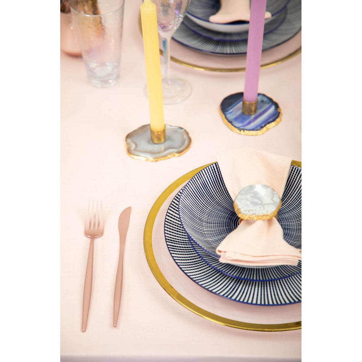 Avie 16 Pc Matte Pink Finish Cutlery Set