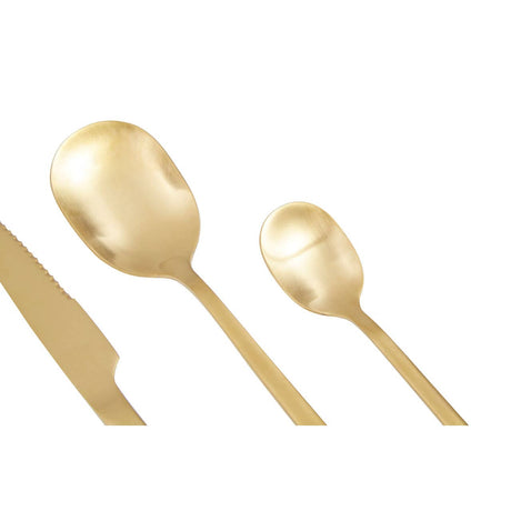 Avie 16Pc Gold Finish Cutlery Set