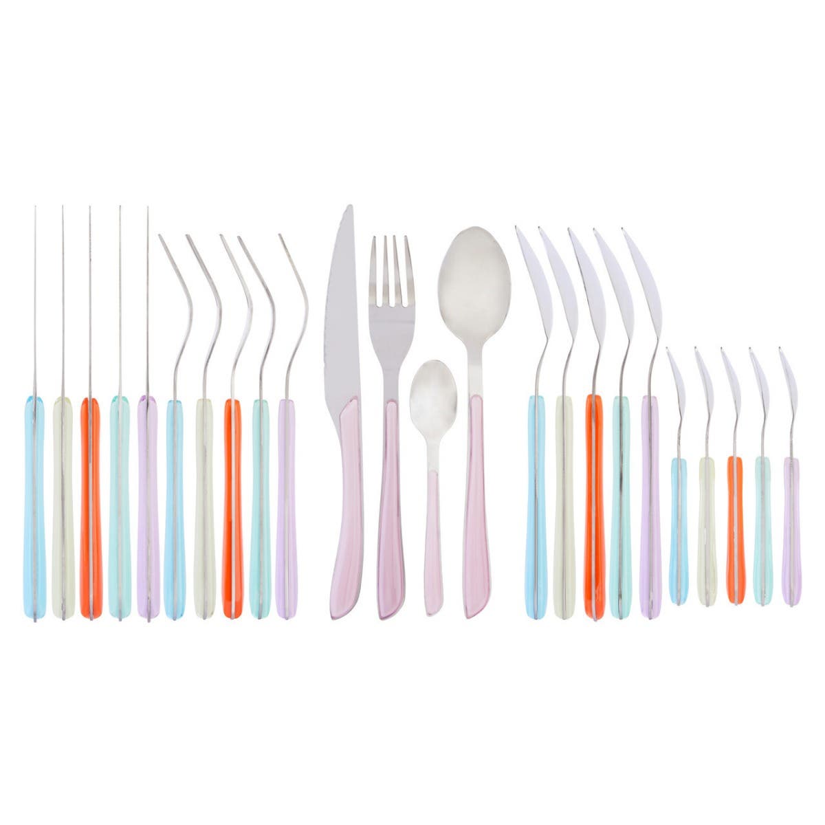 Zuma 24Pc Multi Pastel Coloured Cutlery