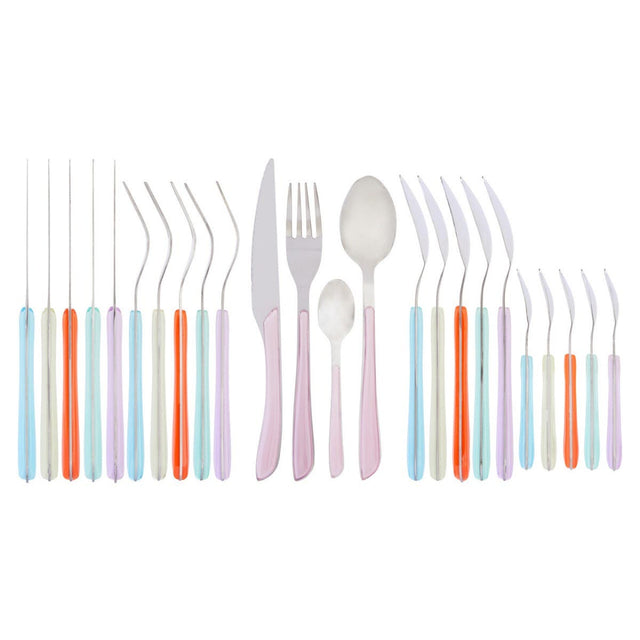 Zuma 24Pc Multi Pastel Coloured Cutlery