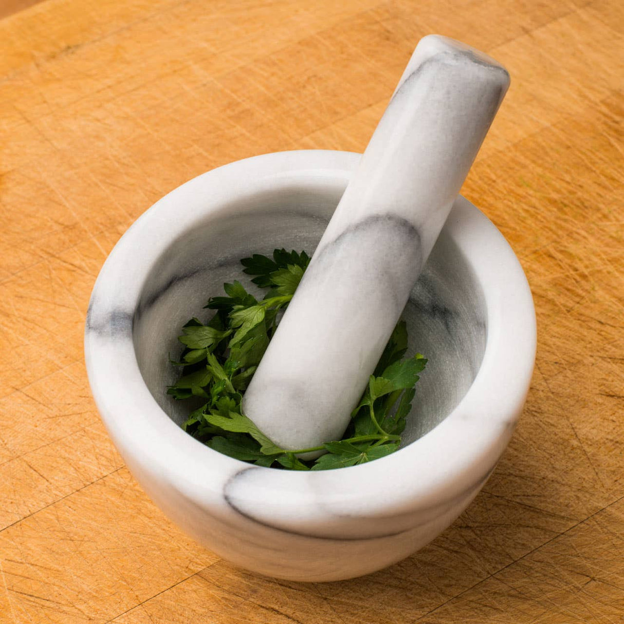 White Marble Mortar And Pestle