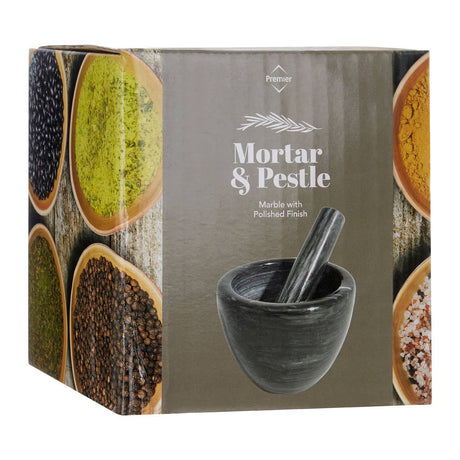 Black Marble Plain Mortar And Pestle