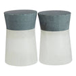 White / Grey Finish Salt And Pepper Set