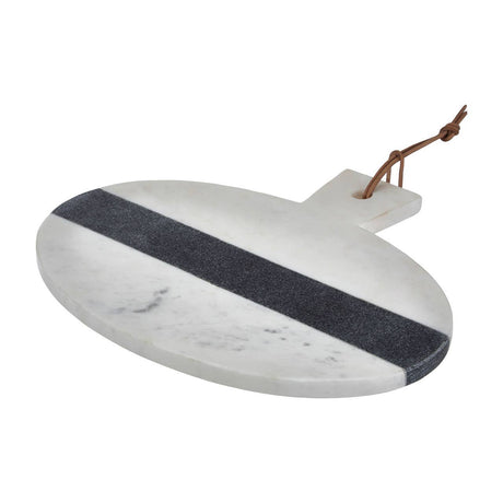 White And Grey Marble Round Paddle Board