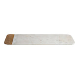 Monzaro Large White Marble and Mango Wood Serving Board