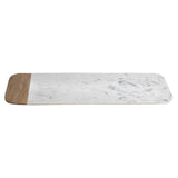 Monzaro Small White Marble and Mango Wood Serving Tray