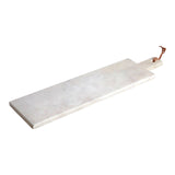 Salerno Large White Marble Rectangular Paddle Chopping and Serving Board
