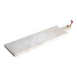Salerno Large White Marble Rectangular Paddle Chopping and Serving Board