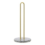 White Marble / Brass Kitchen Roll Holder