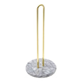 White Marble / Brass Kitchen Roll Holder