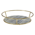 White Marble / Brass Finish Fruit Basket