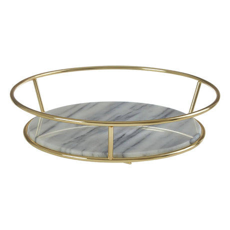 White Marble / Brass Finish Fruit Basket