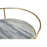 White Marble / Brass Finish Fruit Basket