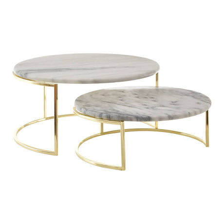 Set Of 2 White Marble Cake Stands