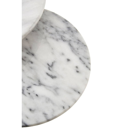 Set Of 2 White Marble Cake Stands