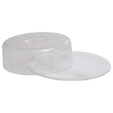 White Marble Cheese Board With Domed Lid