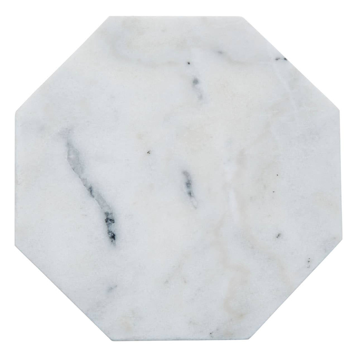 White Finish Octagonal Marble Trivet