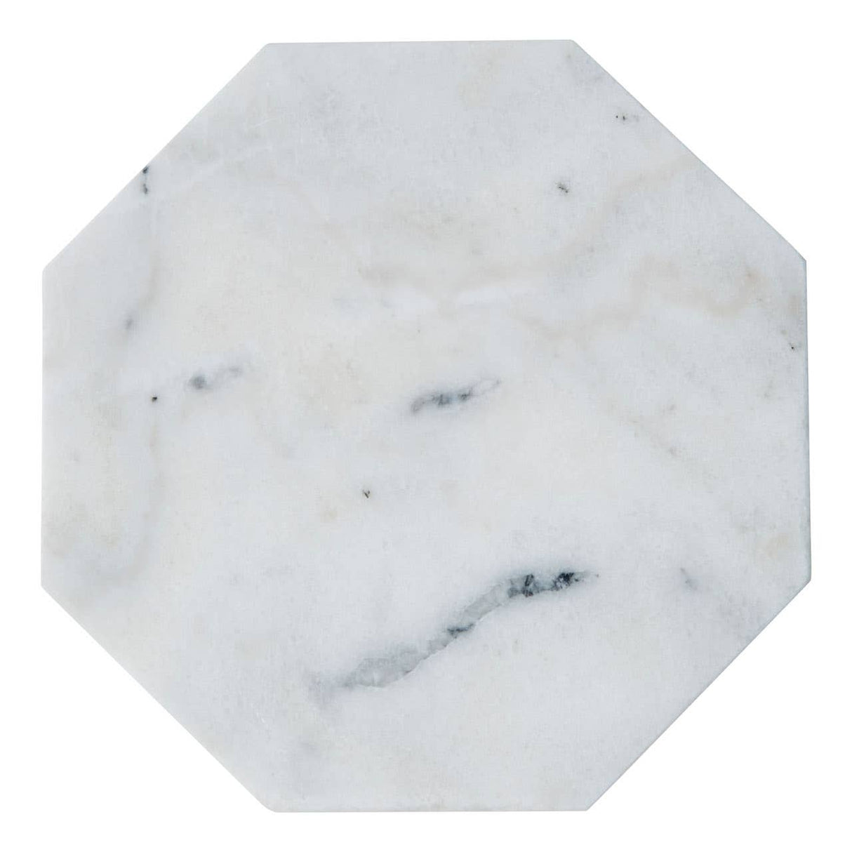 White Finish Octagonal Marble Trivet