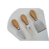 White Fan Shaped Marble Cheese Board