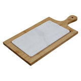 White Marble And Bamboo Cheese Board