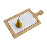White Marble And Bamboo Cheese Board