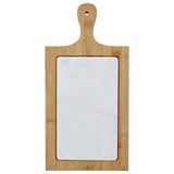 White Marble And Bamboo Cheese Board