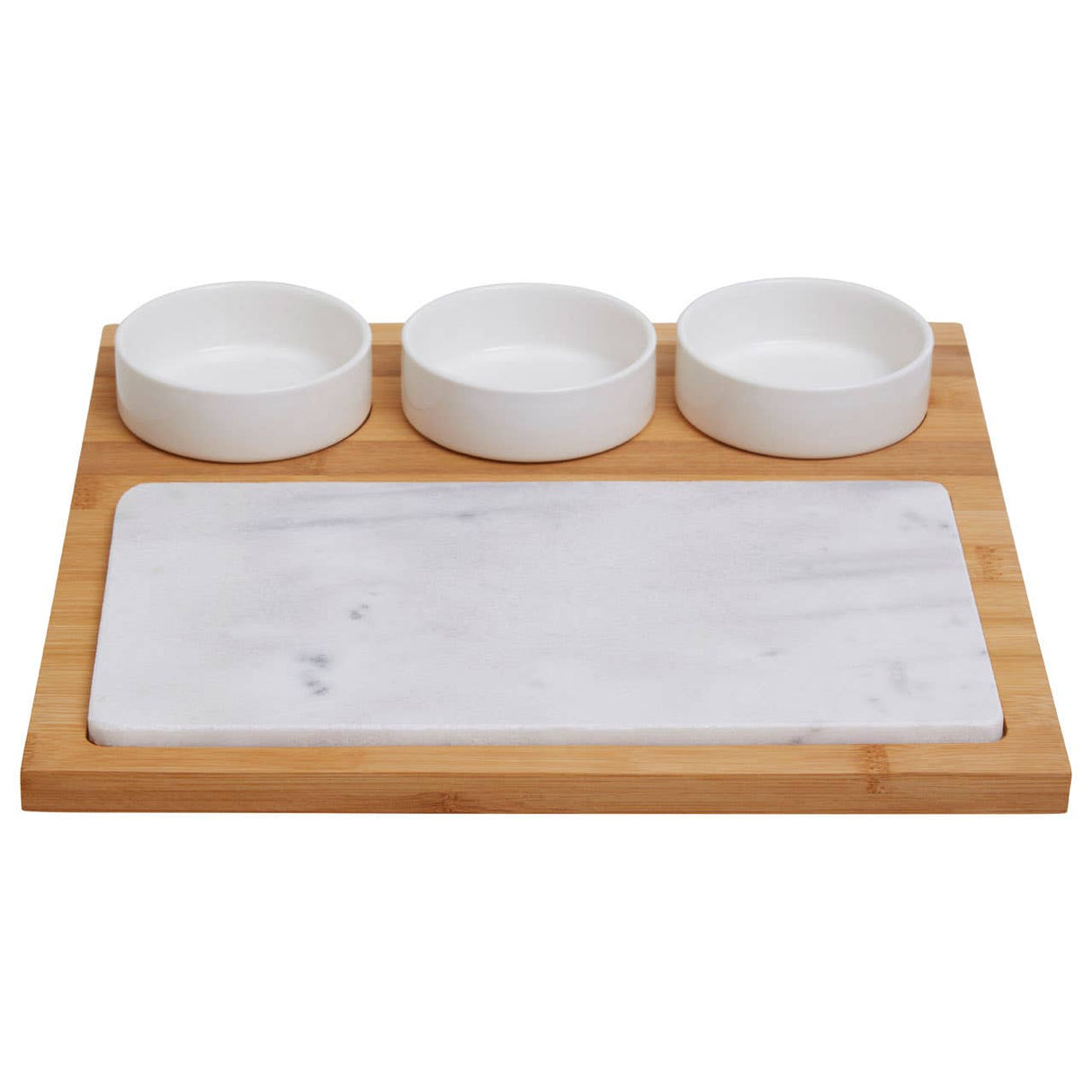 5Pc White Marble And Ceramic Serving Board