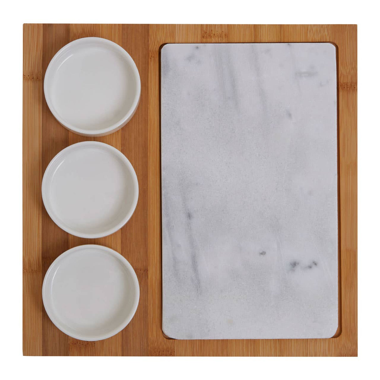 5Pc White Marble And Ceramic Serving Board