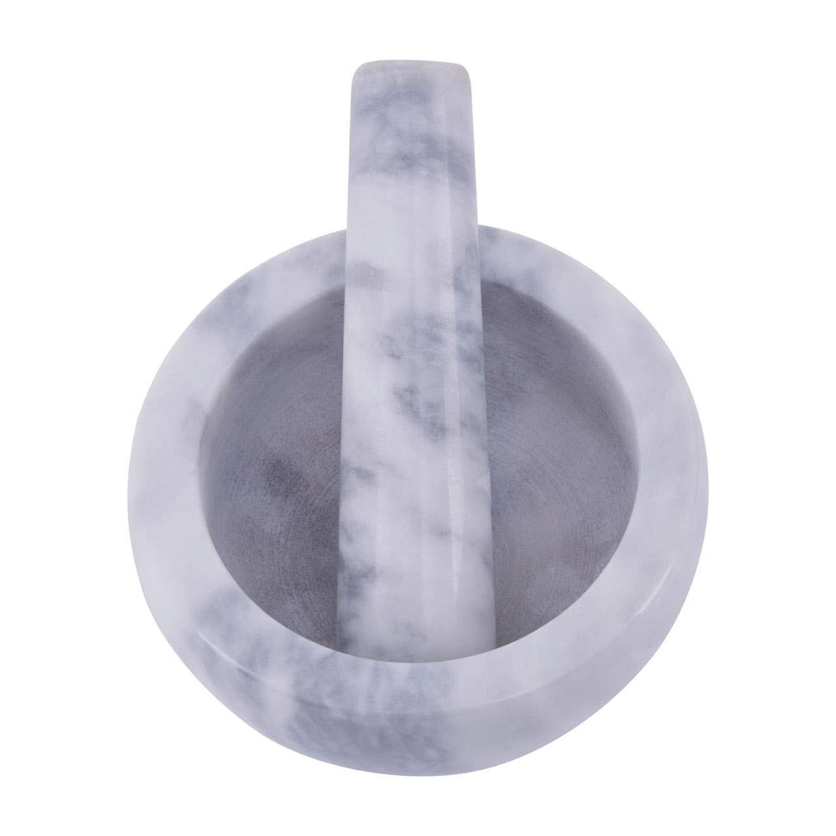 Salerno Grey Marble Bowl Shape Mortar and Pestle