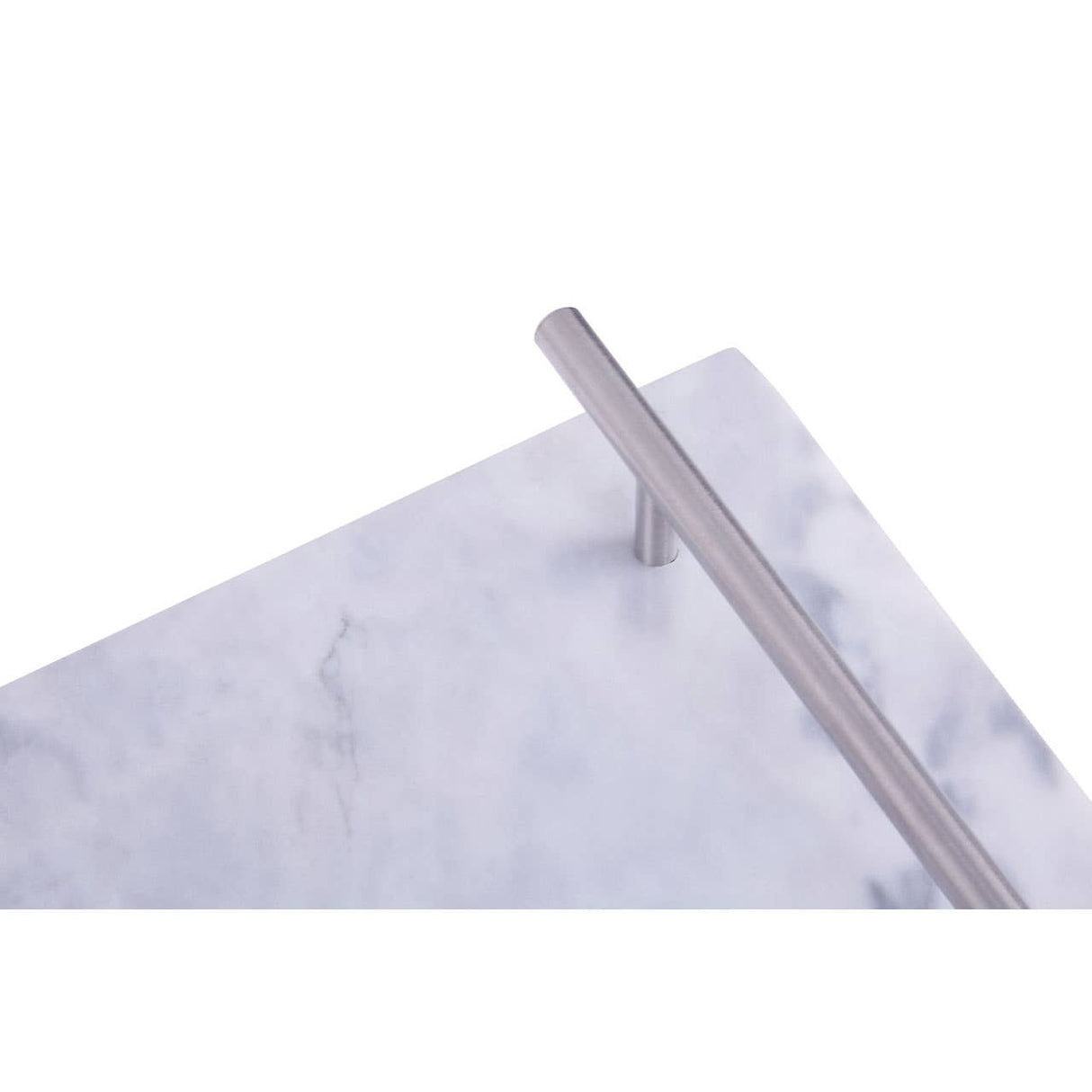 Grey Marble Tray With Silver Handles