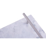 Grey Marble Tray With Silver Handles